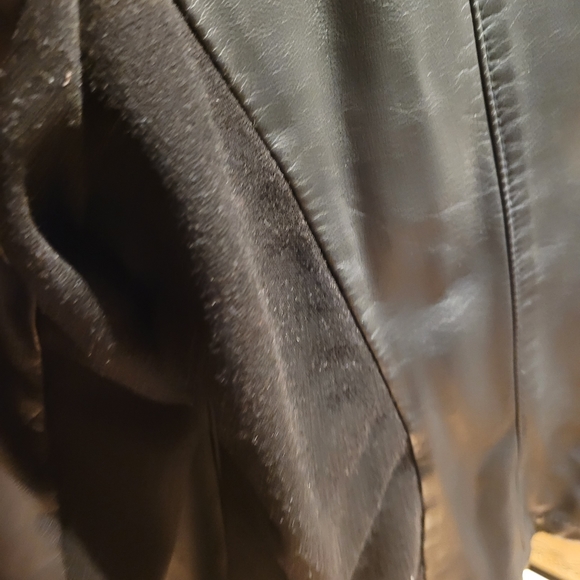 Faux leather jacket.  With material on arms. Very cute - Picture 11 of 12